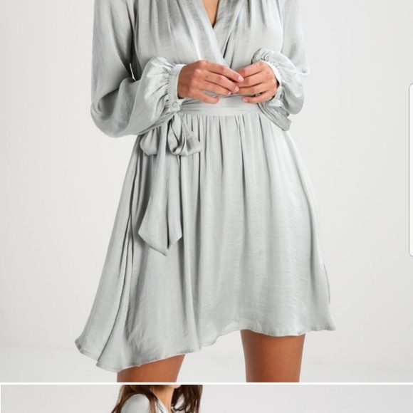 Bardot Wrap Dress - Sea Foam - Picture 2 of 10